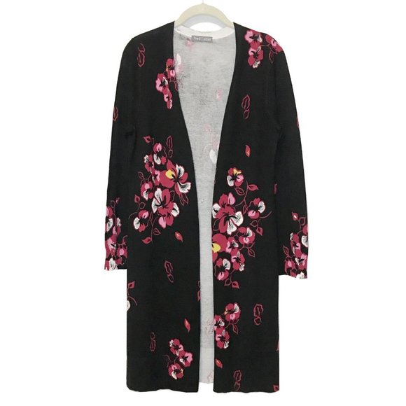 Flower Print Long Cardigan NWOT - Picture 1 of 6